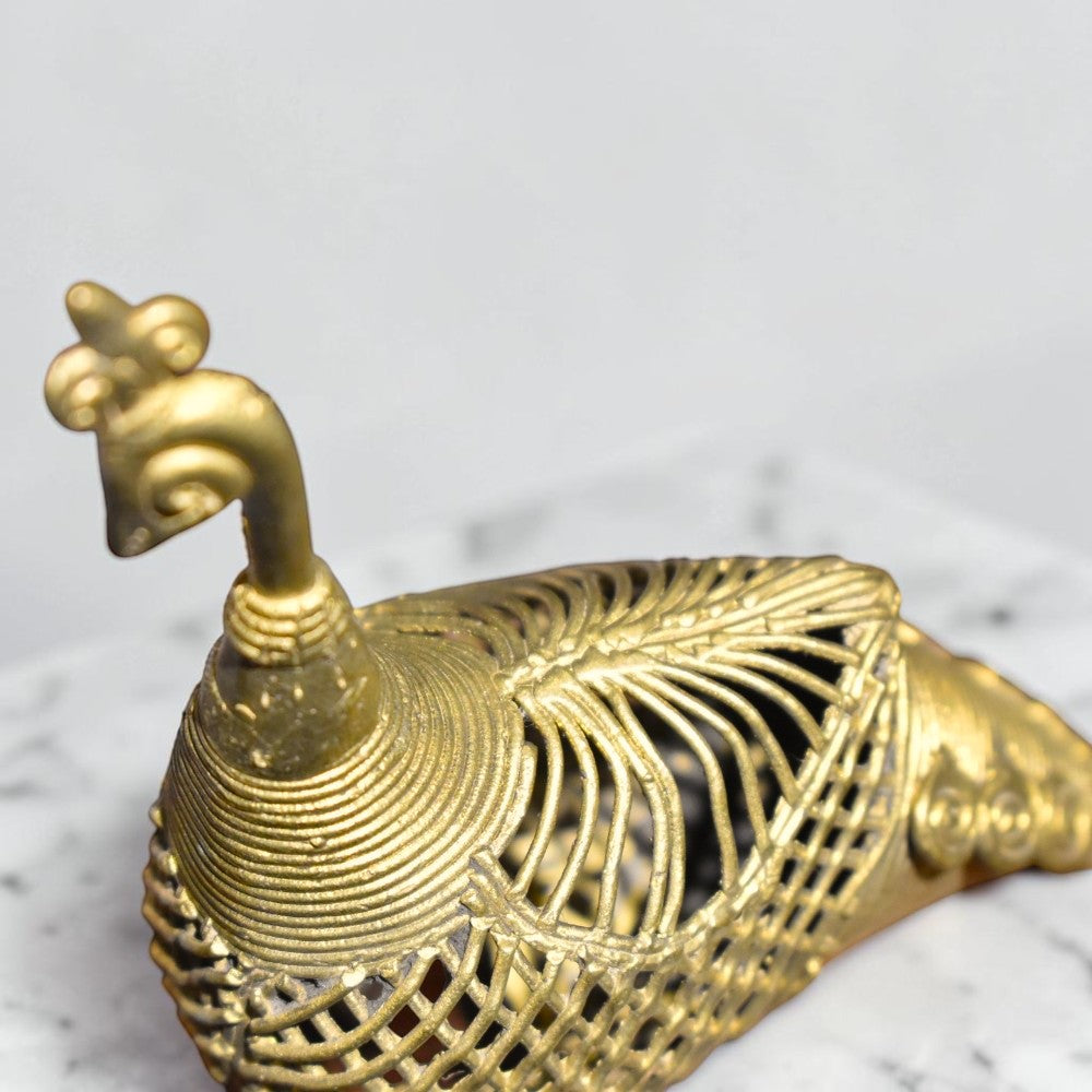 Dokra Decorative Peacock Figurine