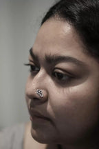 Dvitaa Oxidised Silver Nosepin 92.5 sterling silver India MYRA