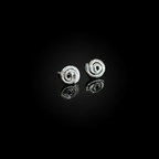 Abstract Illusion Sterling Silver Ear Tops