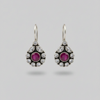 Lal Sada | Ruby And White Stone Earrings