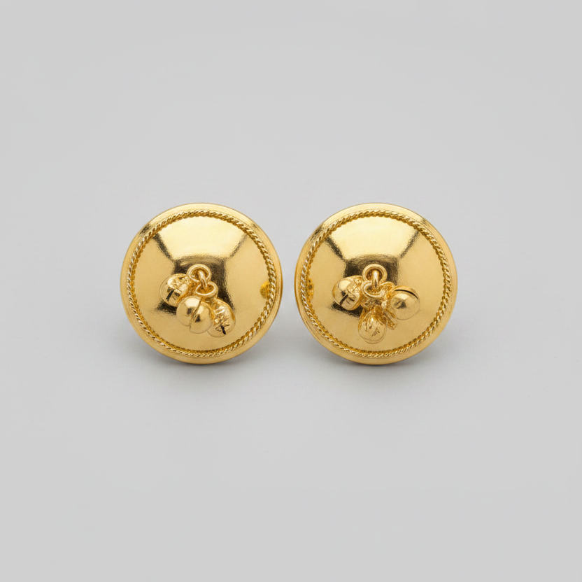 Teen Ghonti | 3 Bell Brass Earrings