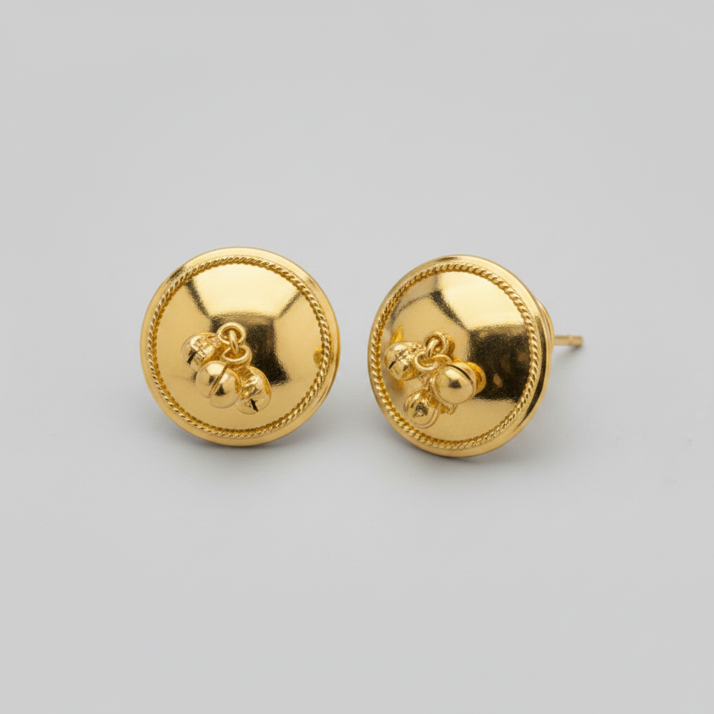 Teen Ghonti | 3 Bell Brass Earrings