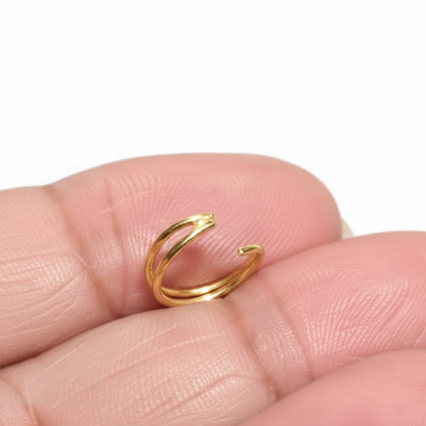 Golden Twin Orbit Nose Ring (golden polished)