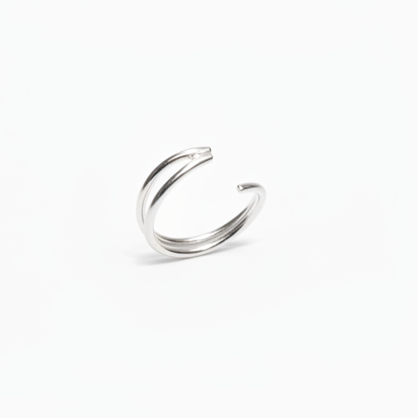 Twin Orbit Silver Nose Ring – 92.5 Sterling Silver (silver color)