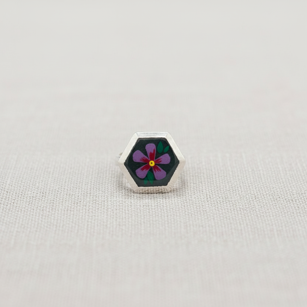 Noyoner Tara | Nayantara Phool Handpainted Brass Ring