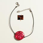 Bright Pink Fibre & Thread Anklet