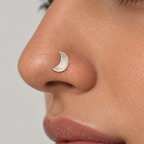 Lune – 925 Silver Crescent Nose Pin - medium