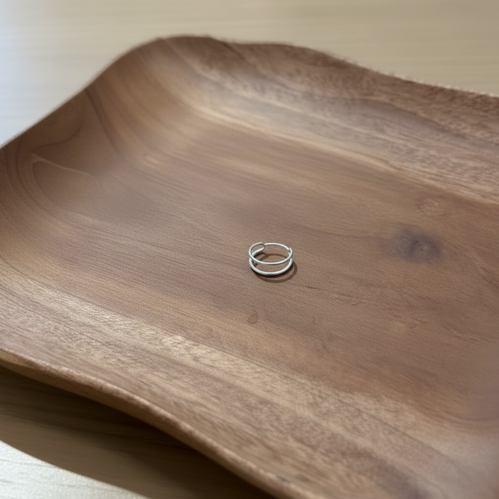 Twin Orbit Nose Ring (silver polished)