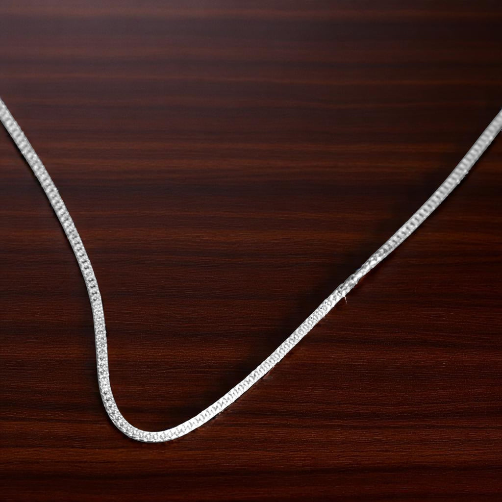 Flat Box Silver Anklet