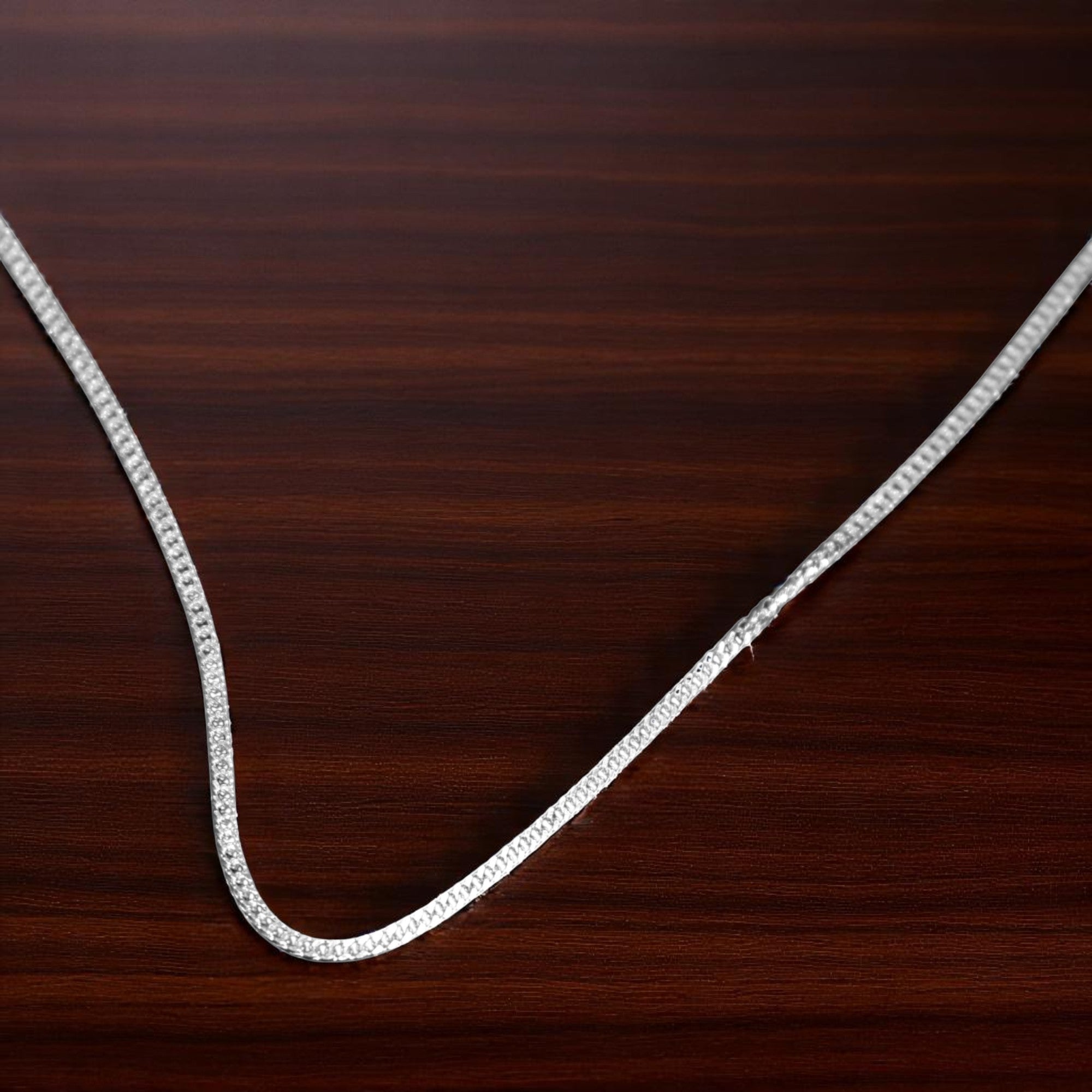 Flat Box Silver Anklet
