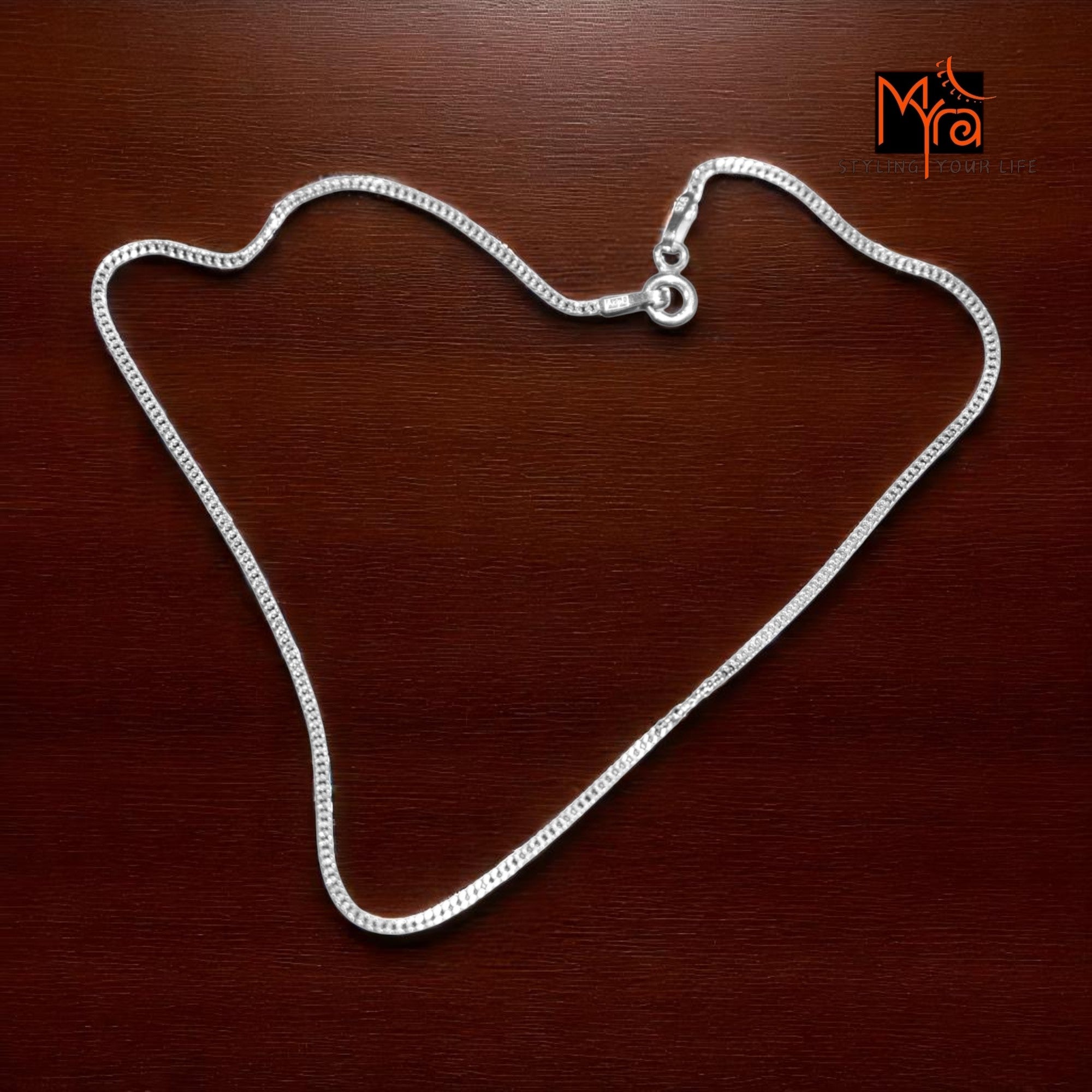 Flat Box Silver Anklet