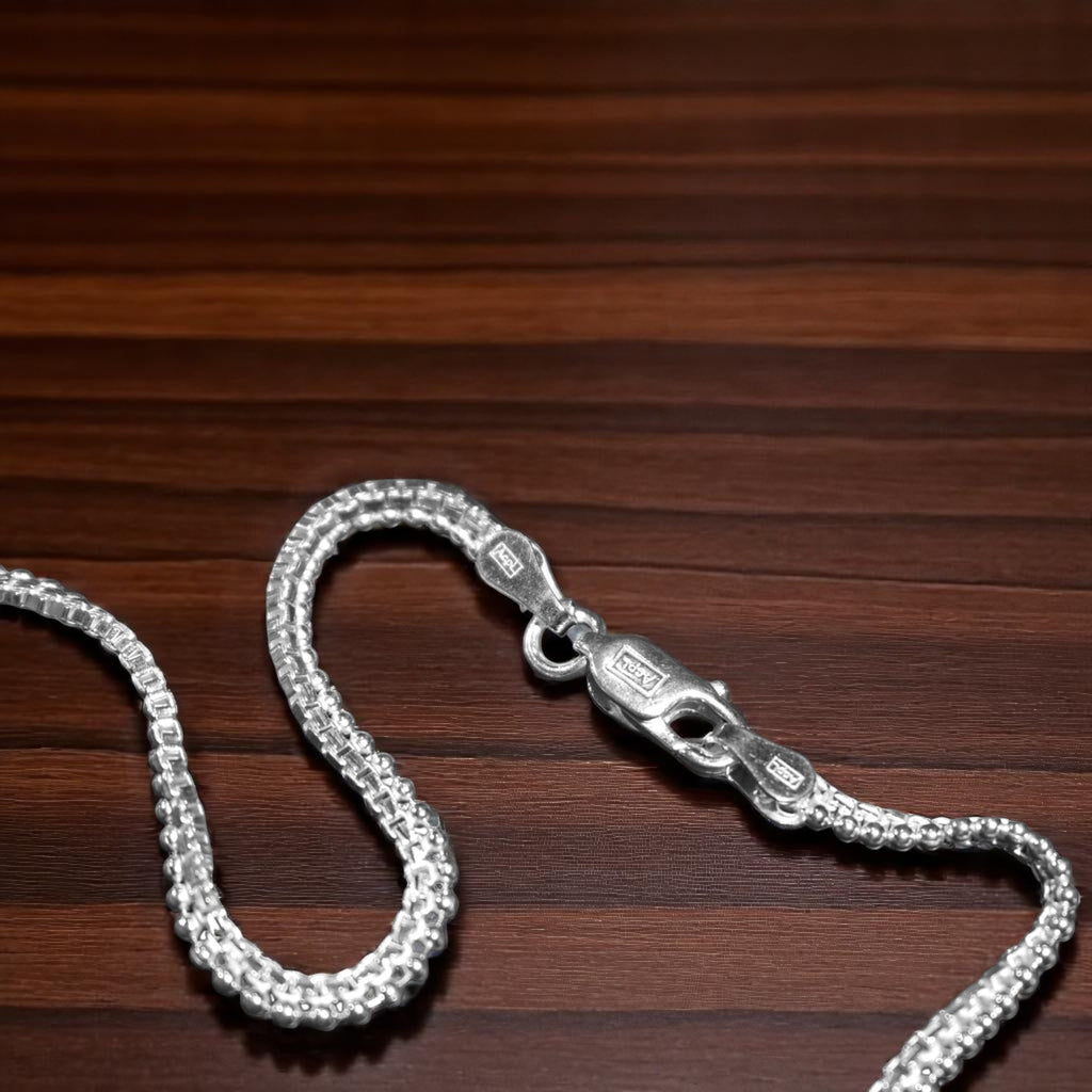 Flat Chain Silver Anklet
