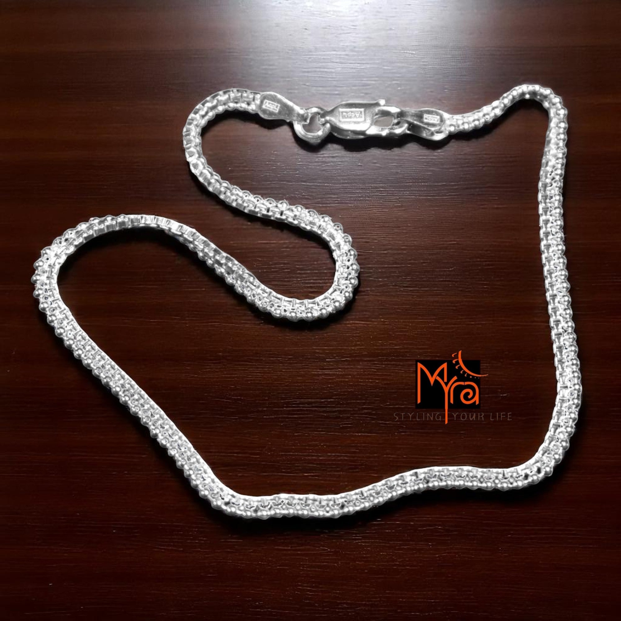 Flat Chain Silver Anklet