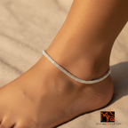 Flat Chain Silver Anklet