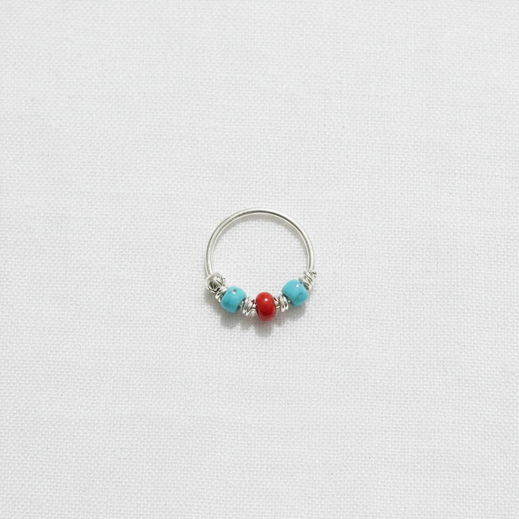 Nomad Bead 92.5 Sterling Silver Nose Ring