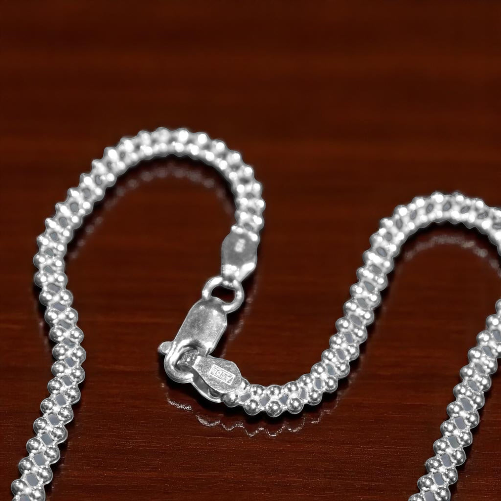 Granulated Silver Anklet