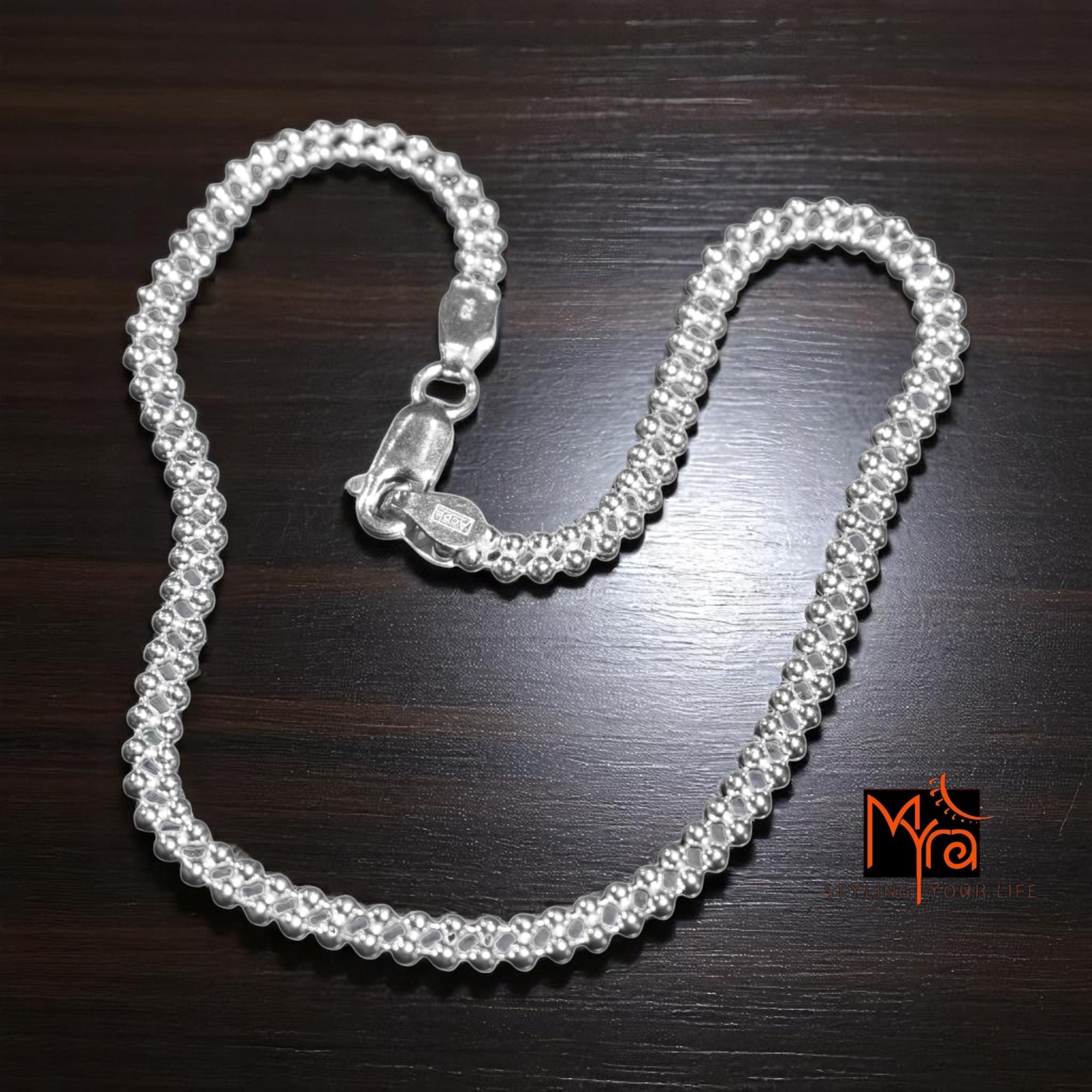 Granulated Silver Anklet
