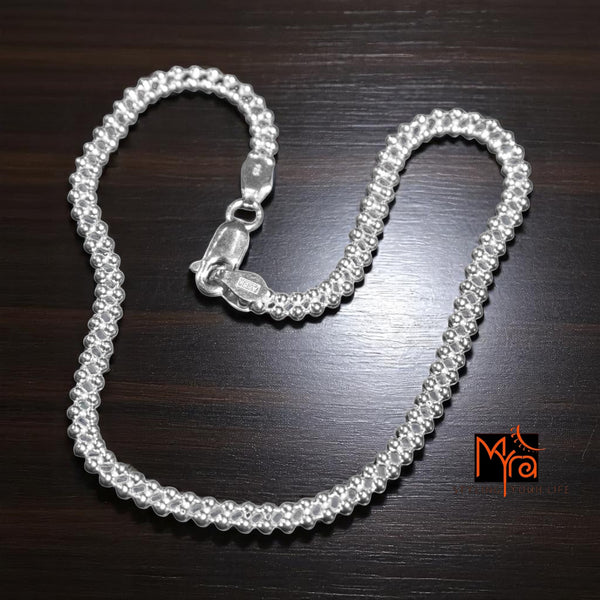 Granulated Silver Anklet