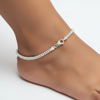 Granulated Silver Anklet