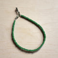Plain Glass Beaded Anklet : Green