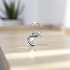 Buy gulaabi crescent silver nosepin online India MYRA