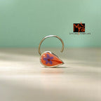 Gulnaar Teardrop Hand-Painted Silver Nosepin 92.5 sterling silver MYRA