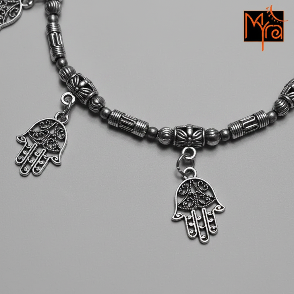 Hamsa Hand Charm Anklet