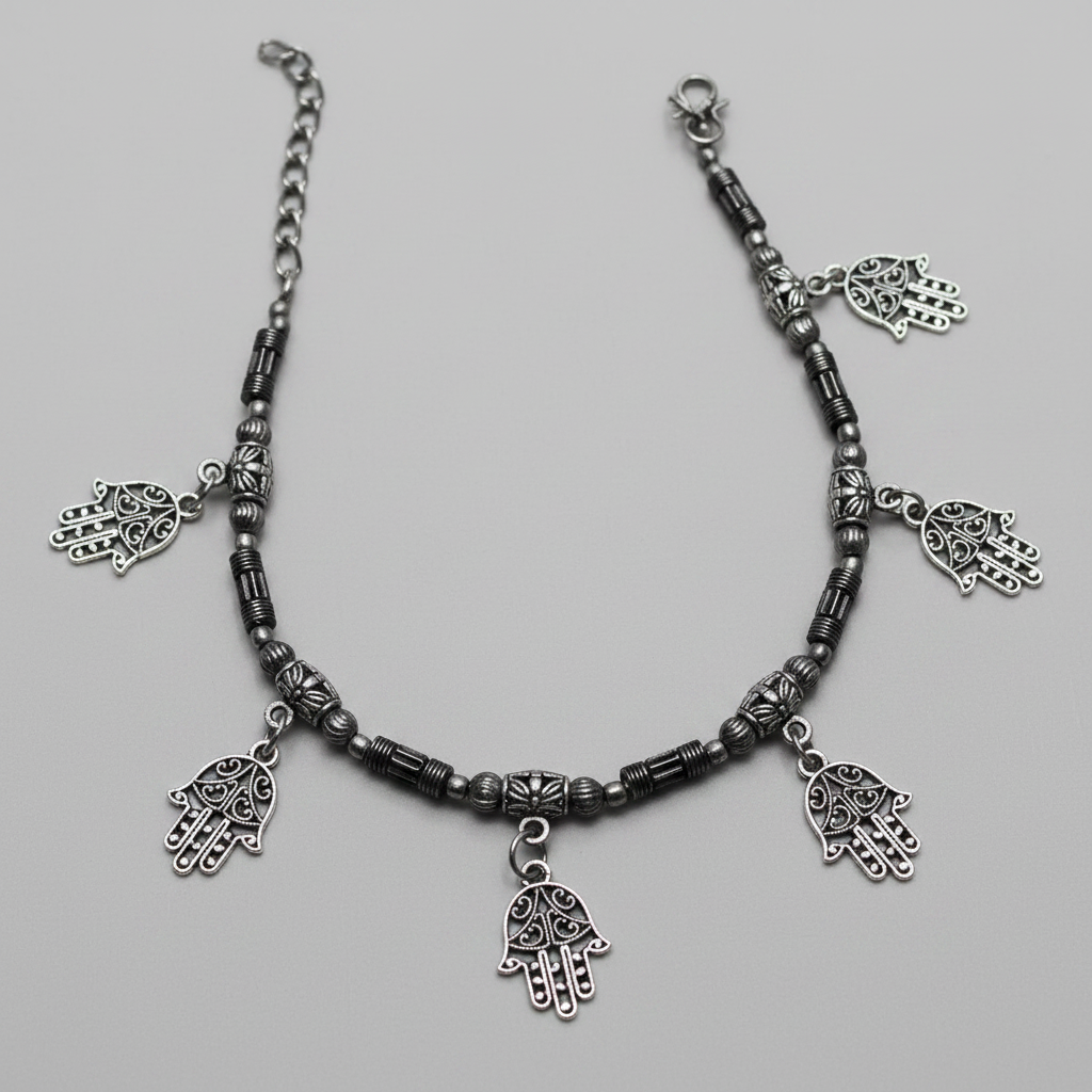 Hamsa Hand Charm Anklet