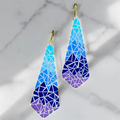 Handpainted Azure Sea Kintsugi Earrings
