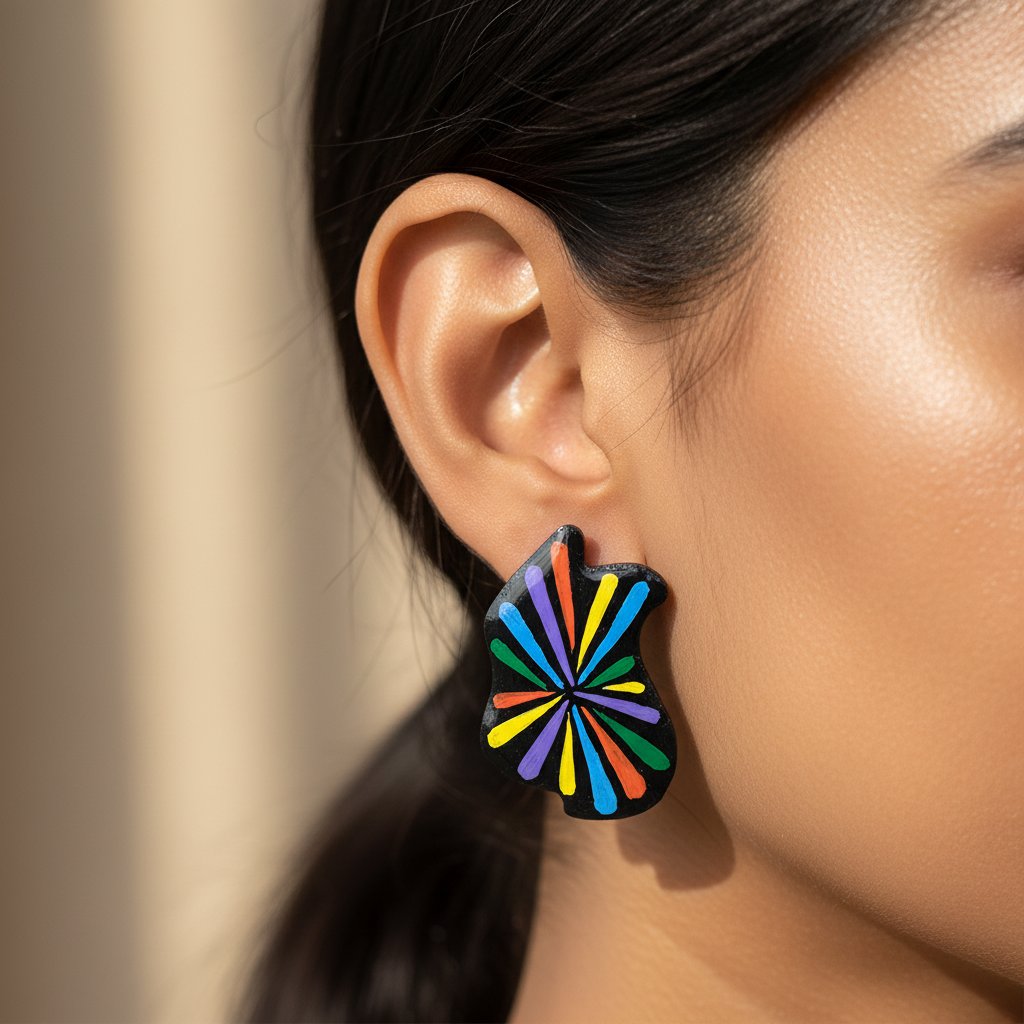 Handpainted Color Splash Earrings