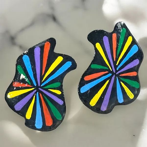 Handpainted Color Splash Earrings