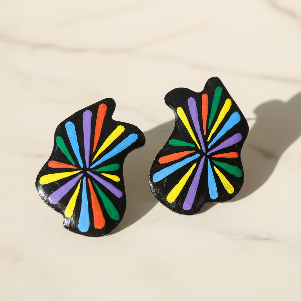 Handpainted Color Splash Earrings