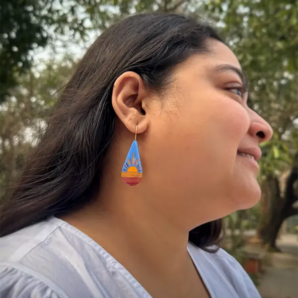 Handpainted Pastel Horizon Earrings