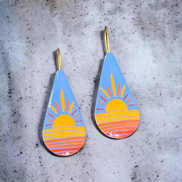 Handpainted Pastel Horizon Earrings