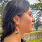 Handpainted Savanna Nights Kintsugi Earrings