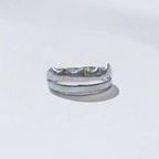 Abstract Silver Crown Ring - US Size 6