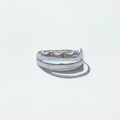 Abstract Silver Crown Ring - US Size 6