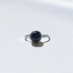 Black Onyx Silver Ring - US Size 7