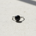 Black Onyx Silver Ring - US Size 7