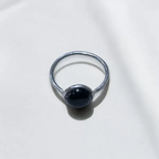 Black Onyx Silver Ring - US Size 7