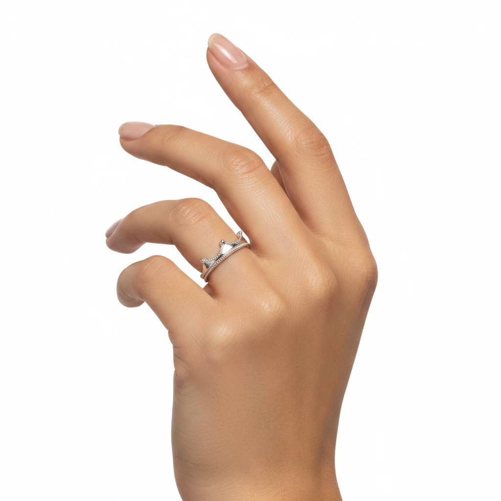 Silver Crown Ring - US Size 7