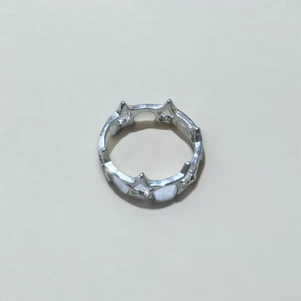 Silver Star Band Ring - US Size 7