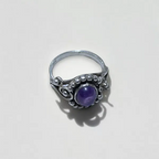 Silver Simple Amethyst Ring - US Size 7