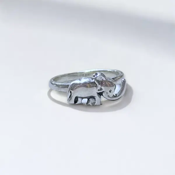 Silver Elephant Ring - US Size 7