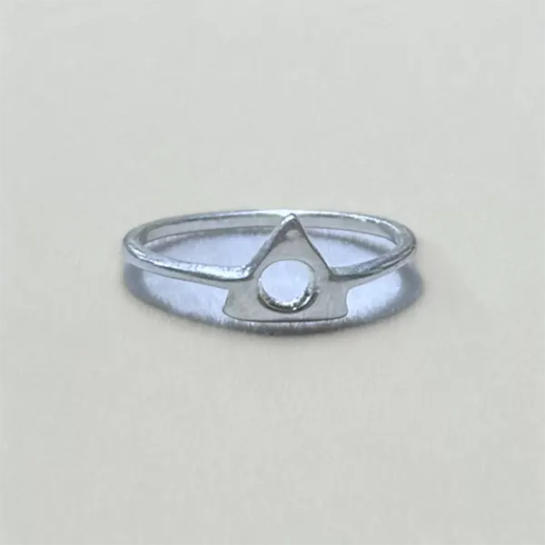 Circle in Triangle Silver Ring - US Size 7