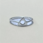 Circle in Triangle Silver Ring - US Size 7
