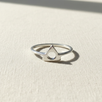 Circle in Triangle Silver Ring - US Size 7