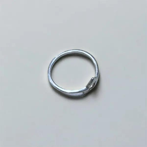 Circle in Triangle Silver Ring - US Size 7