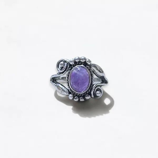 Silver Amethyst Ring - US Size 7