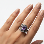 Silver Amethyst Ring - US Size 7